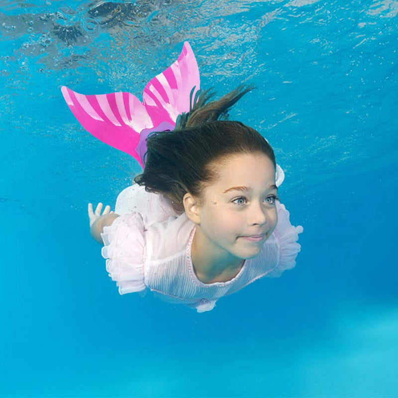 AmazeFan Mermaid Swim Tail Fins for Kids, Fin Mermaid Fun Improved Strap Swimwear Monofin, Swimming with Flipper Diving Fins-Girls (Pink) - BeesActive Australia