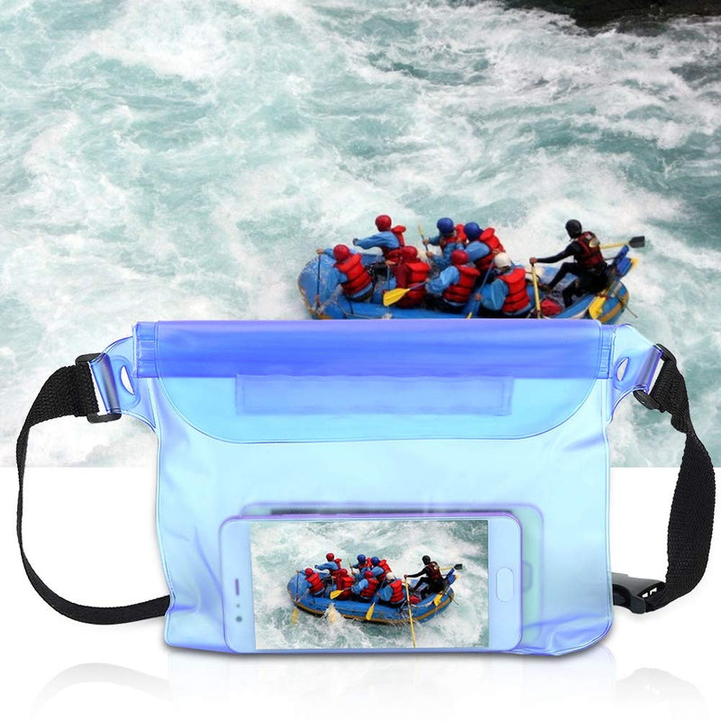 Impermeable Transparente Fanny Pack for Men Women Kids Waterproof Pouch with Adjustable Waistband Boating Swimming Snorkeling Belt Bag Fashion Waist Bag for Party, Festival,Rave,Hiking,Trip(Blue) options: blue, yellow, pink - BeesActive Australia