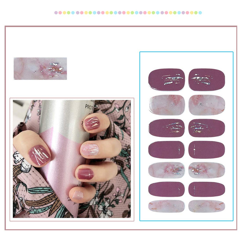 DANNEASY 12 Sheets Adhesive Nail Polish Wraps Strips 3D Diamonds Nail Art Stickers Decals for Women Manicure Kit with 1Pc Nail File + Wood Cuticle Stick Kit 1 - BeesActive Australia