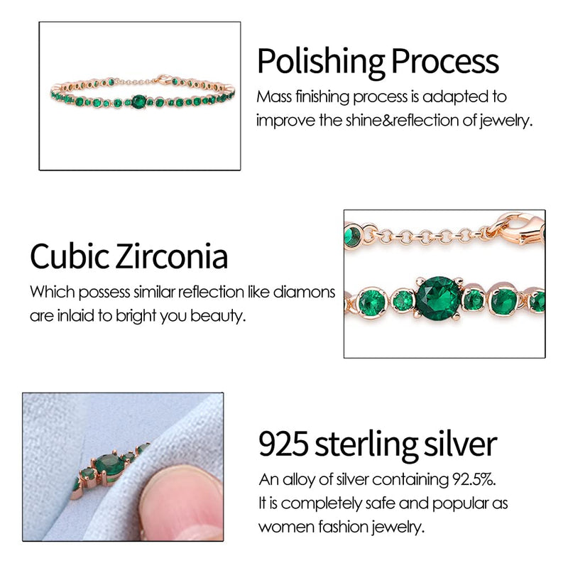 KUNSIR Slider Charm Cubic Zirconia Bracelet in 925 Sterling Silver, Mother's Day Bracelets… Style 3 - BeesActive Australia