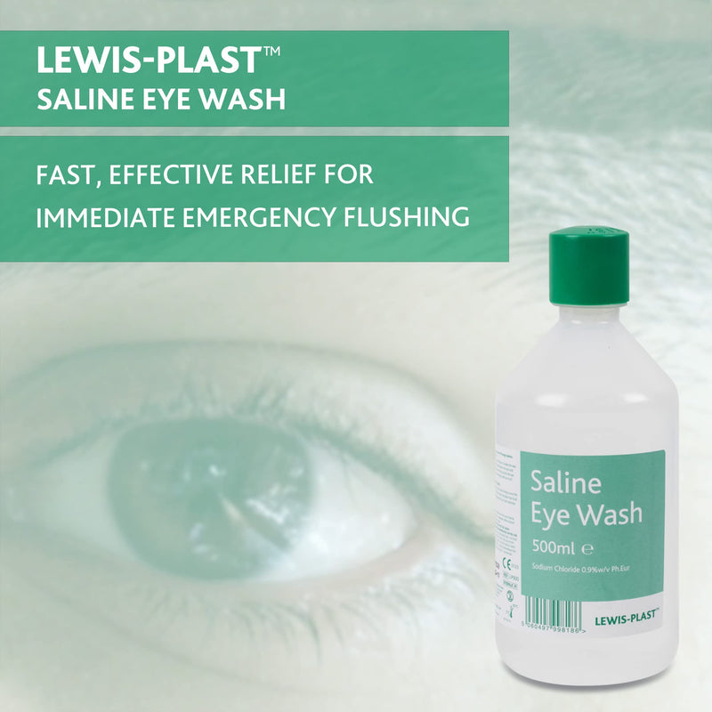 Lewis-Plast Saline Eye Wash Solution, 500ml Bottle for Safe and Effective Eye Care - BeesActive Australia