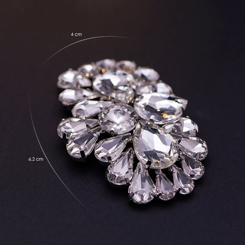 [AUSTRALIA] - Casualfashion 2Pcs Bling Bling Crystal Rhinestones Wedding Party Prom Shoe Clips Buckles Decorations for Women 1.57×2.44inch 