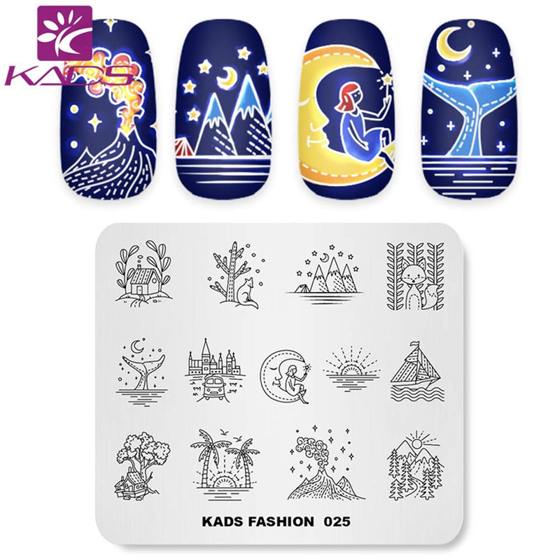 KADS Nail Art Stamp Plate Night Sky Series Nail stamping plate Template Image Plate Nail Art DIY Decoration Tool - BeesActive Australia