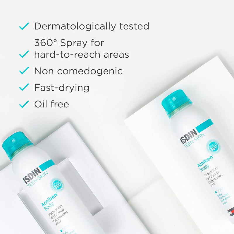 ISDIN Acniben Teen Skin Body Spray Treatment for Acne | Helps clear body pimples and spots 150ml Acne Treatment - BeesActive Australia