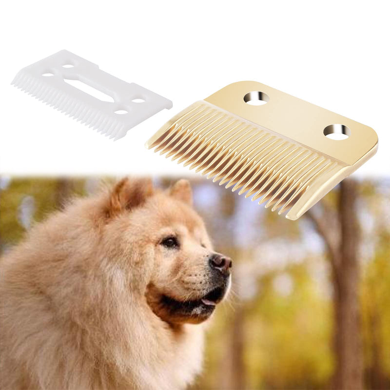 Clippers Blades Replacement Compatible with Wahl 30-15-10(#1037-400),Professional Animal Standard Adjustable Blade Set,Ceramic Dog Blade Set,2 Set(Gold /Silver) - BeesActive Australia