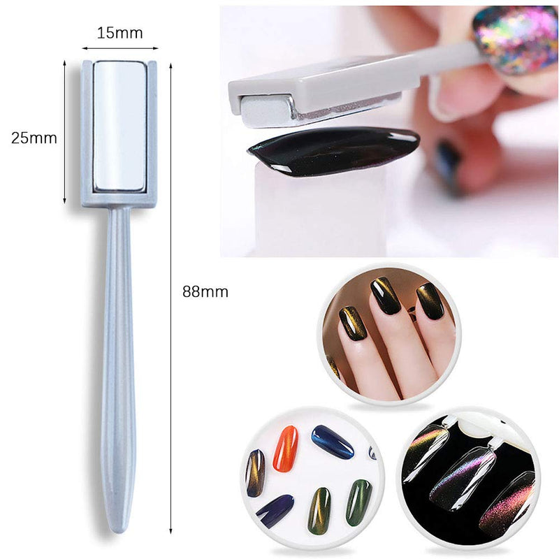 SILPECWEE 6Pcs Nail Art Magnetic Pen Set 3D Cat Eye Design Dual-Ended Magnet Wand Gel Nail Polish Magic Manicure DIY&Salon Tools NO1 - BeesActive Australia