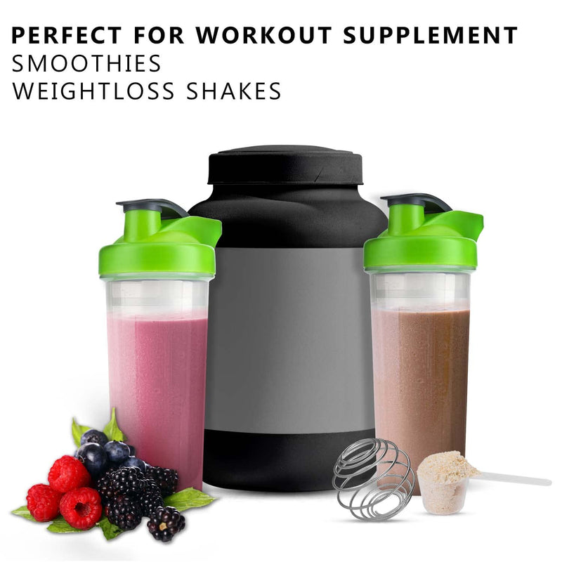 HOMESHOPA Powder Shaker Bottles, 700ml Protien Shaker Bottle with Mixer Ball for Supplement Shakes, Leakproof Screw On Lid & Secure Drinking Flap Cap, BPA Free Large Sport Gym Blender Bottle-Pack of 2 - BeesActive Australia