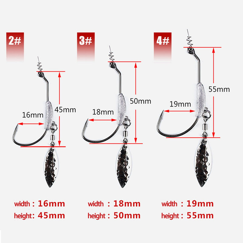 [AUSTRALIA] - wild.life 10PCS/Weighted Hook with Twist Lock Silver & Gold Spin Superline Spring Hook Underspin Swimbait Fishing Hooks size2/0.0.15; 3/0.3/16;4/0. 1/4 oz 0.19 ounces 3/0# SILVER 