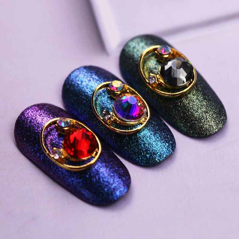 BlueZOO 15Pcs 3D Nail Art Decoration Rhinestone Crystal Gems Charms Jewelry Flower Pendant Chain Pearl DIY Phone Case Tips Tools - BeesActive Australia