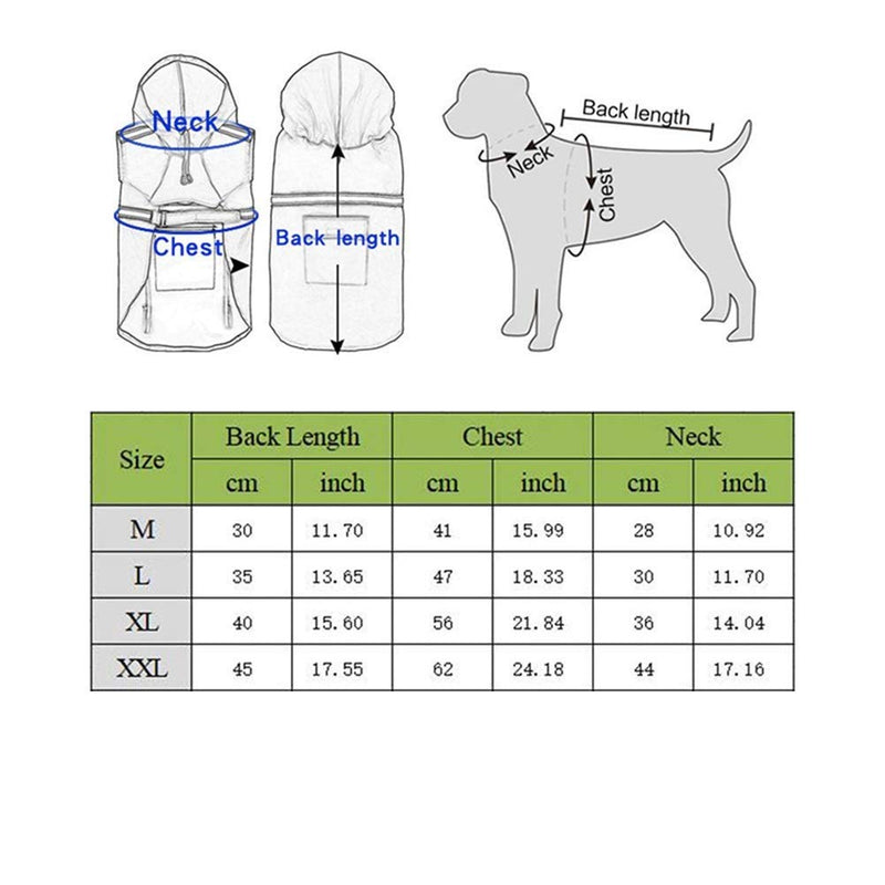 Dog Raincoat Leisure Waterproof Lightweight Reflective Rain Jacket with Hoodie for Small Medium Large Dogs XX-Large Yellow - BeesActive Australia