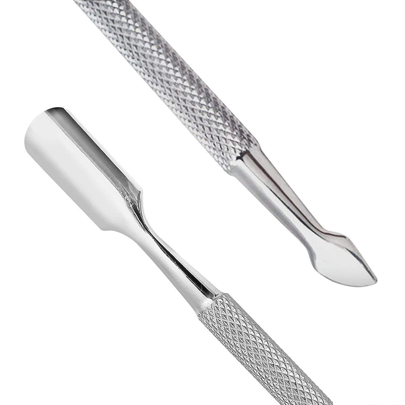 Cuticle Nipper with Cuticle Pusher- Professional Grade Stainless Steel Cuticle Remover and Cutter - Durable Manicure and Pedicure Tool - Beauty Tool Perfect for Fingernails and Toenails (Silver) Silver - BeesActive Australia