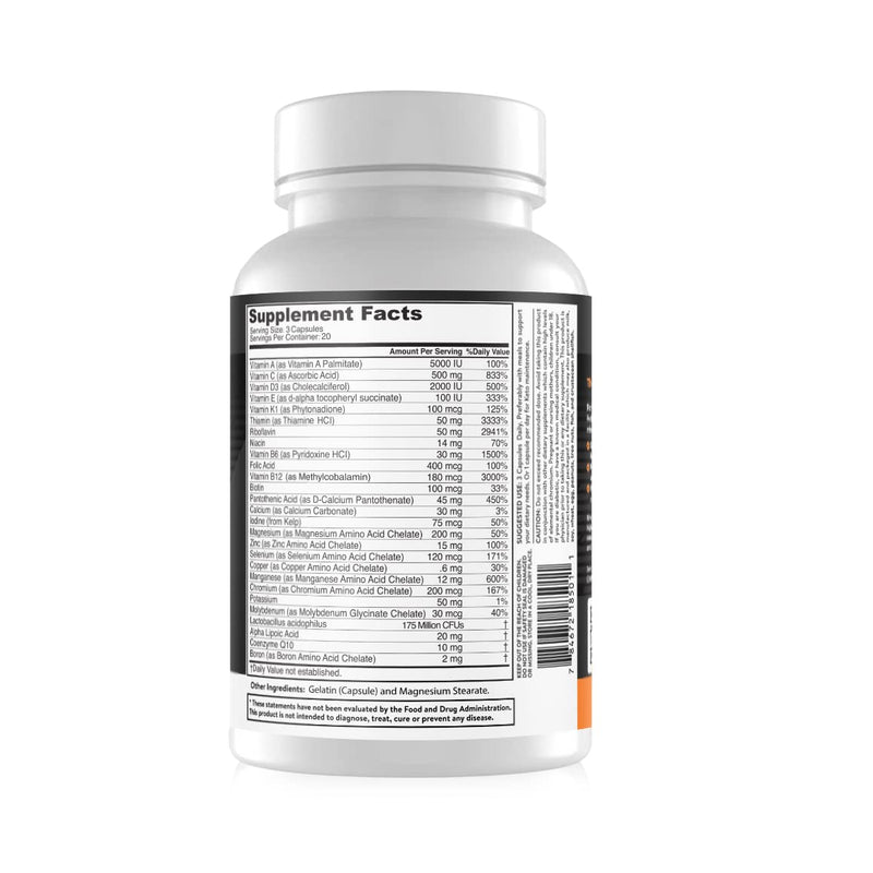 Ketolabs Ketocore Keto Vitamins | Keto Multivitamin for Women & Men | Keto Supplements & Pills for Ketosis, Low Carb & Carnivore Diets | No Keto Flu | Rich in Magnesium & Potassium | 60 Capsules 60 Count (Pack of 1) - BeesActive Australia