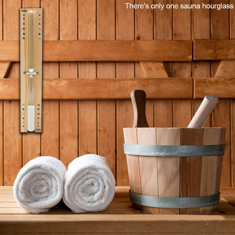 Fiacvrs Sauna Hourglass Sand Timer,15 Minutes Accurate Heat Resistan-t Sauna Hourglass Rotating Wooden Timer Sand White Sand - BeesActive Australia
