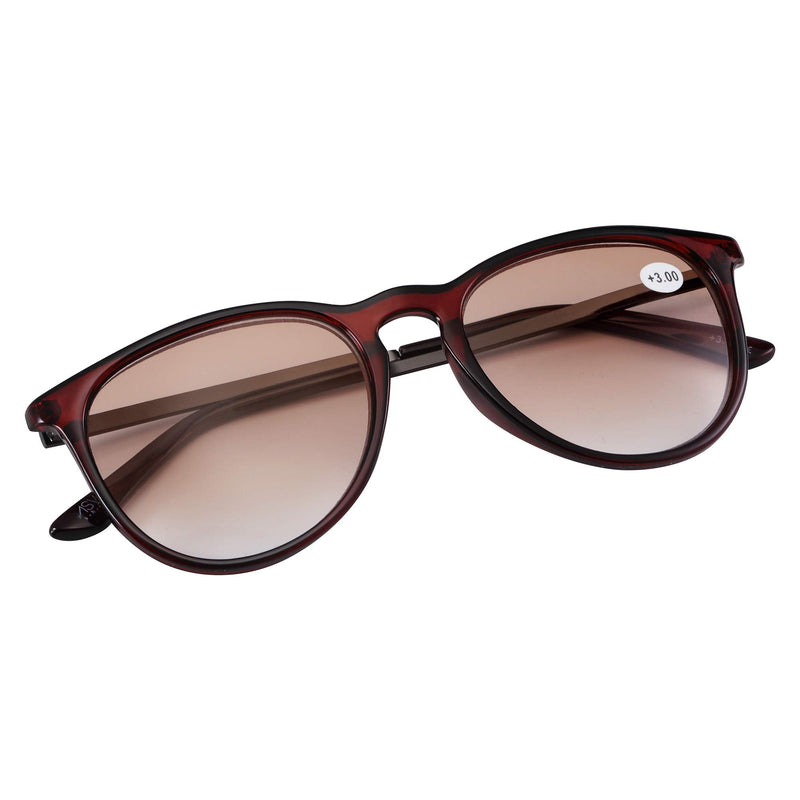 Reading Sunglasses Glasses +1.0 +1.5 +2.0 +2.5 +3.0 +3.5 +4.0 Men's Women's Sun Readers Retro Vintage Style by ASVP Shop Brown 1.0 x - BeesActive Australia