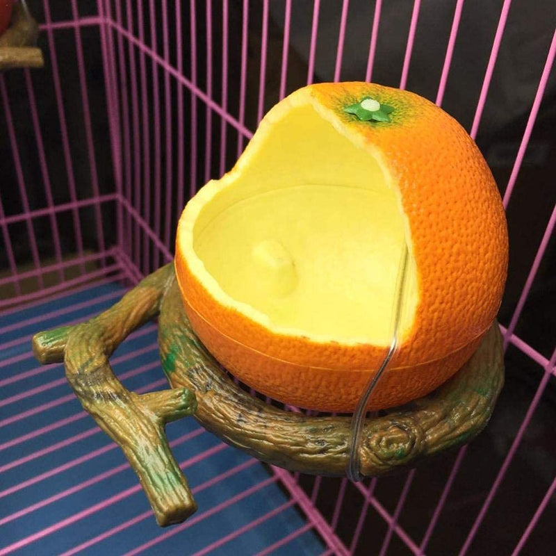 Pxlucky Birds Feeder Bowl,Bird Food Feeding Bowl Feed Cup for Small Parrots Cockatiels Conure Hamster Small Animal Drinking Water Container for Birds Cage Accessories,Orange Orange - BeesActive Australia