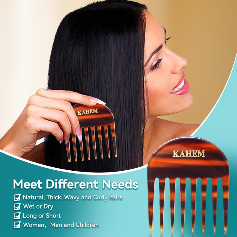 KAHEM Handmade Wide Tooth Comb for curly hair.Small Wide Tooth Comb for Long and short Hair Detangler Comb For Wet and Dry. Professional hair cutting combs-3.14Inch - BeesActive Australia
