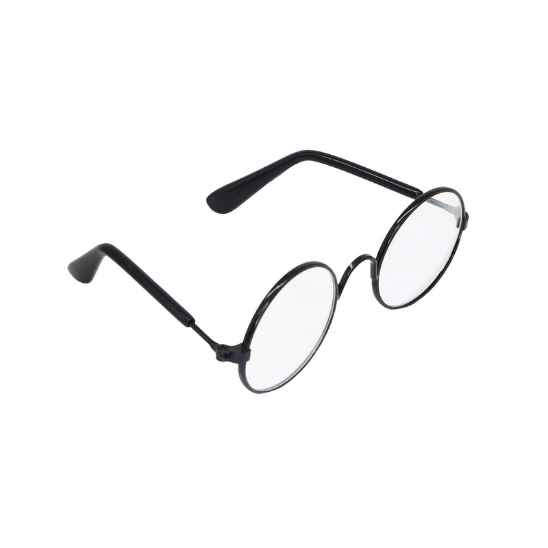 YAODHAOD Pet Sunglasses Classic Retro Circular Metal Prince Sunglasses Funny Cute Puppy Cat Teacher Bachelor Cosplay Glasses Pet Photos Props for Small Dog Cat Transparent - BeesActive Australia