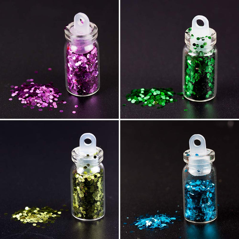 Skyvan 48 Bottles 3D Nail Art Decoration Rhinestones Diamonds Sequins Glitter Metal Crystal Beads Christmas Design Nail Accessories Mix (Small Bottle) - BeesActive Australia