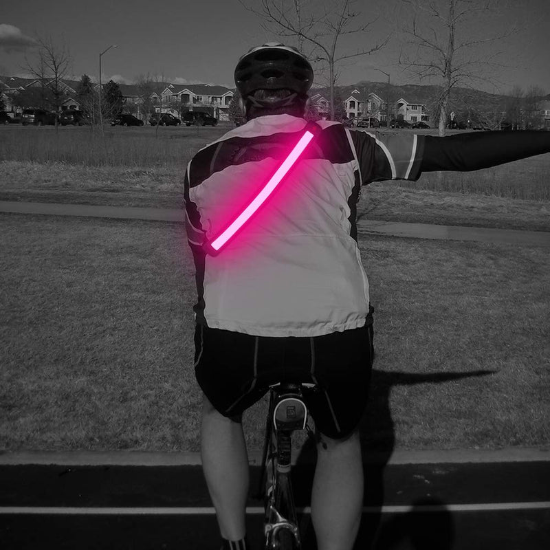 Illumifun Elastic LED Running Belt - USB Rechargeable - Glowing LED Waistband, High Visibility Waist Light, Light Up Safety Gear for Running, Cycling, Camping, Walking, etc Pink - BeesActive Australia