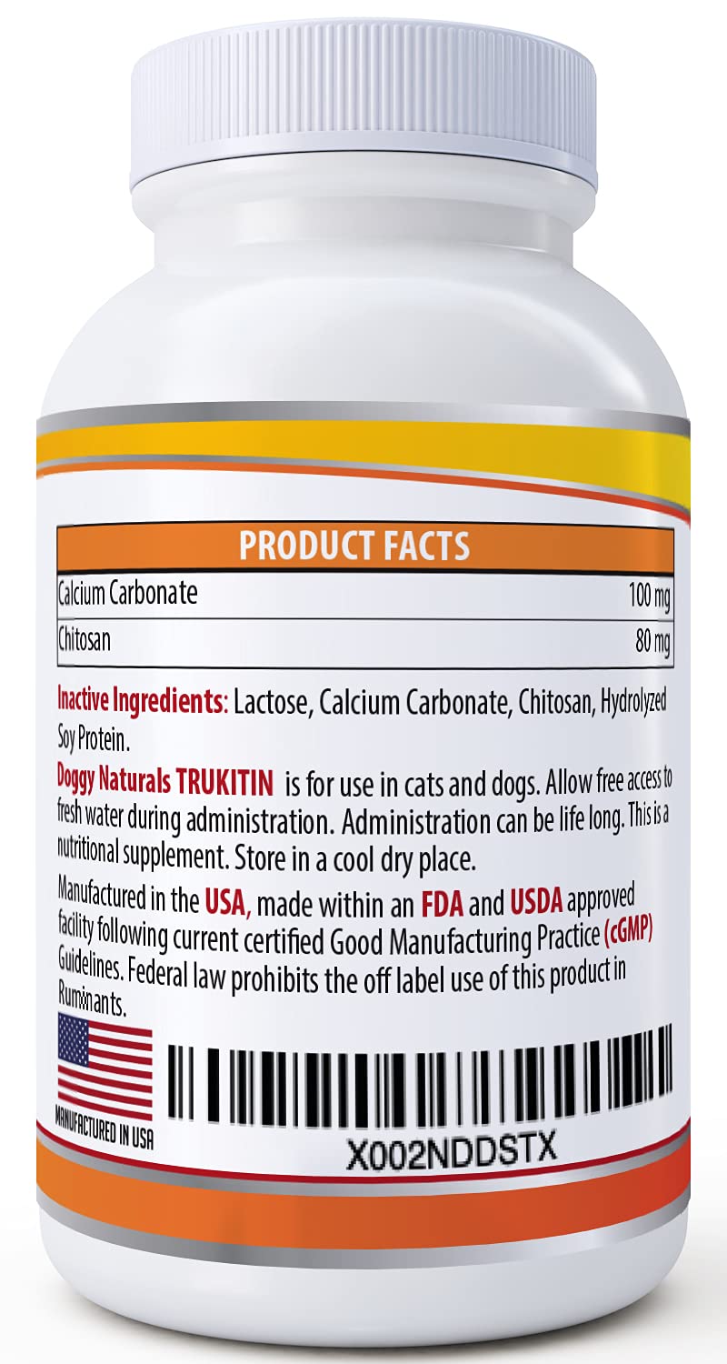 Pet Health Pharma Trukitin Chitosin Based Phosphate Binder for Cats & Dogs – All Natural Human Grade Ingredients for Renal Support Supplement with Calcium Carbonate Oral Powder (Made in U.S.A) 60 Gram - BeesActive Australia