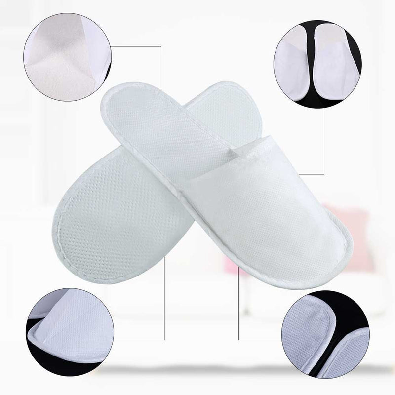 Fdit 10 Pairs/Lot Disposable Guest Slippers Travel Hotel Slippers SPA Slipper Shoes Comfortable White - BeesActive Australia