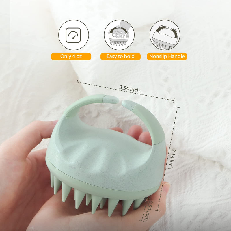 Sndyi Scalp Massager Shampoo Brush, Head Scalp Massager for Hair Growth, Scalp Scrubber with Soft Silicone Bristles, Scalp Scrubber/Exfoliator for Dandruff Removal, Wet Dry Scalp Brush, Green - BeesActive Australia