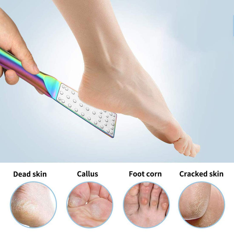 CHRUNONE Pedicure Foot File Callus Remover, Double-Sided Scrubs Stainless Steel Foot Rasp Professional Dead Skin Callus Accessories for Wet and Dry Feet - BeesActive Australia