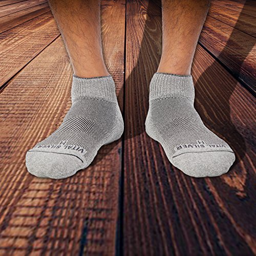 Vital Salveo- Soft Non Binding Seamless Circulation Diabetic Socks-(Ankle, Large) L Light Grey - BeesActive Australia