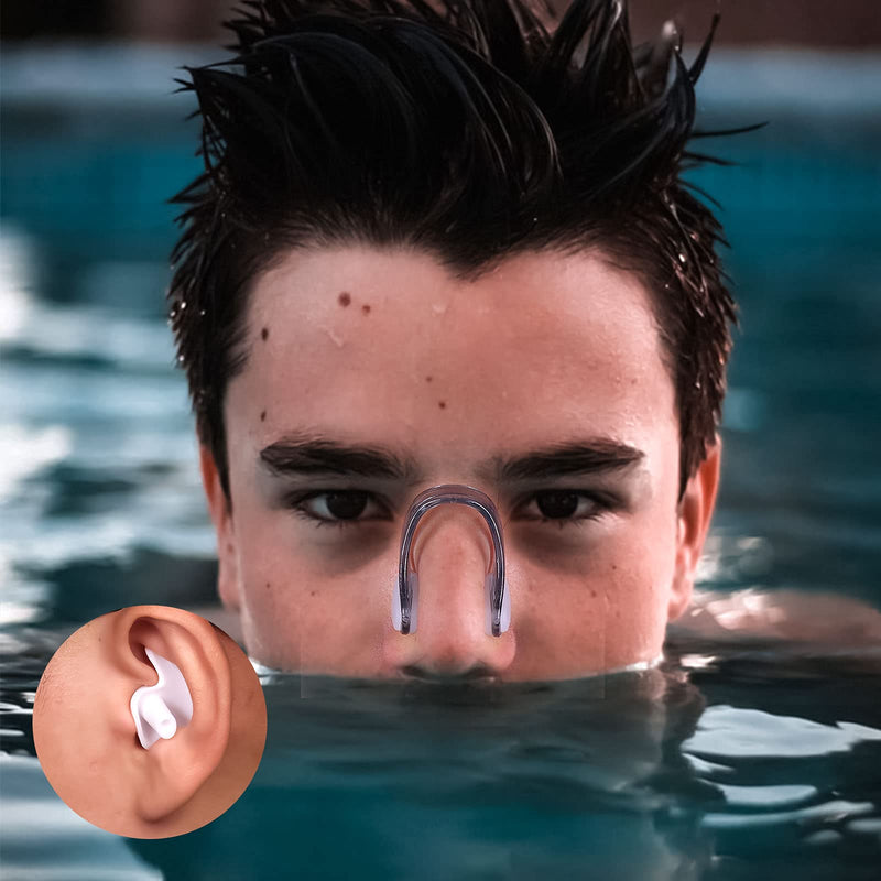 SAVITA Swimming Ear Plug and Nose Clip Set Reusable Waterproof Ear Nose Protector 2 colors - BeesActive Australia
