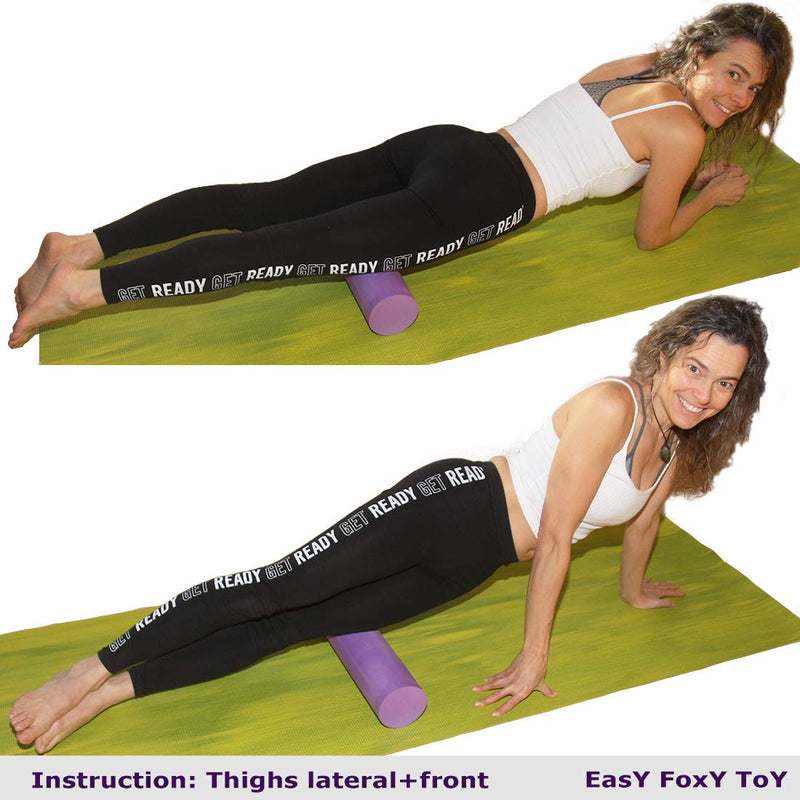 Easy FoxY ToY Small Medium Density EVA Foam Roller for Back & Leg Pain; Sore Muscle Recovery; Trigger Point Body Massage Roller Ø3.75"x18inch for Physical Therapy; Helps as Spine Cracker Stretcher - BeesActive Australia