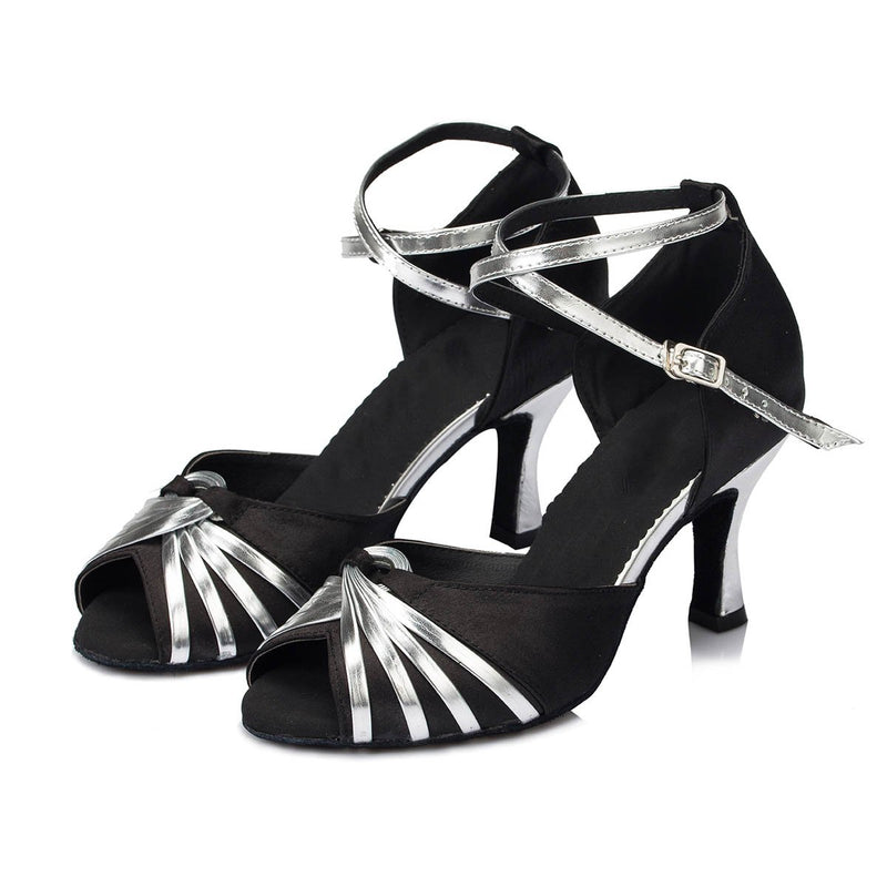 [AUSTRALIA] - KAI-ROAD Ballroom Dance Shoes Women Low Heel Wedding Shoe Salsa Latin Dance Heels 9 Black 
