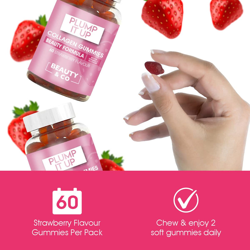 Beauty & Co Collagen Gummies by - 60 Marine Collagen Gummies with Biotin, Vitamin C & Selenium (60) 60 Count (Pack of 1) - BeesActive Australia