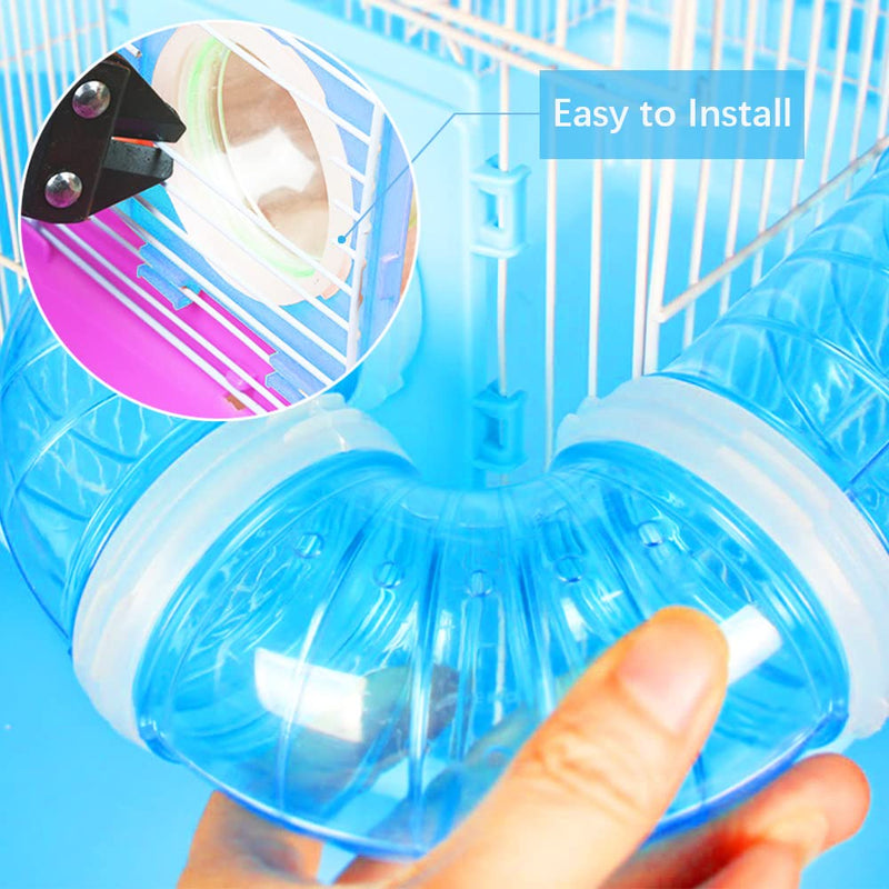 2 Hamster Tubes Kits, DIY Hamster Tunnel Adventure External Pipe, Transparent Connection Track Rat Toy Hamster Cage Accessories for Hamster Mouse Small Animals Sports Expand Space - BeesActive Australia