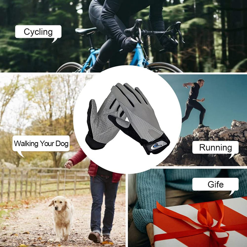 FUDOSAN Cycling Gloves Touchscreen Ultimate Frisbee Gloves Non-Slip Flexible Thin Workout Gloves Grey Small - BeesActive Australia