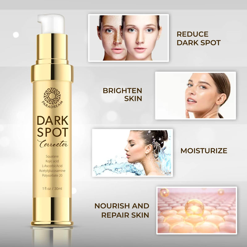 PARADREAM Dark Spot Remover for Face and Body, Dark Spot Corrector Serum - Advanced Melasma Hyperpigmentation Treatment, Sun Spot, Age Spot, Brown Spot Remover for Men and Women(1 FL OZ) - BeesActive Australia