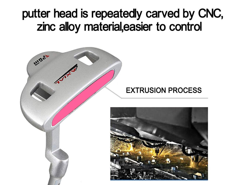 Junior Golf Putter Stainless Steel Kids Putter Right Handed 3 Sizes to Choose Freely for Kids Ages 3-5 6-8 9-12 Pink Head+Pink Grip 27inch,Age 6-8 - BeesActive Australia