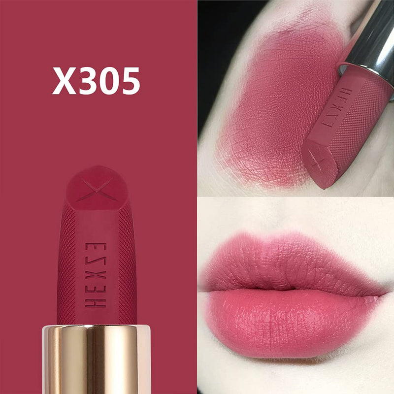 HEXZE Lipstick Long Lasting Matte Finish, Kissproof Lip Balm Hydrating Lipsticks Super Lustrous Lip Makeup labiales X305 - BeesActive Australia