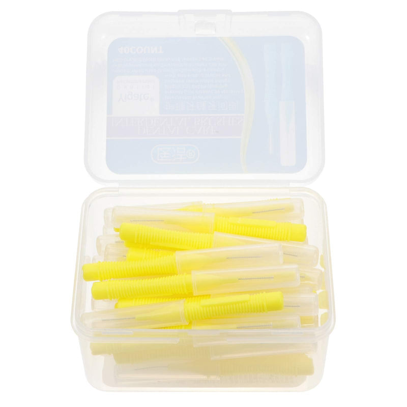 Healifty 40pcs Interdental Picks Dental Brush Picks Dental Floss Interdental Cleaners Yellow 0.4mm 6.5X0.66cm - BeesActive Australia