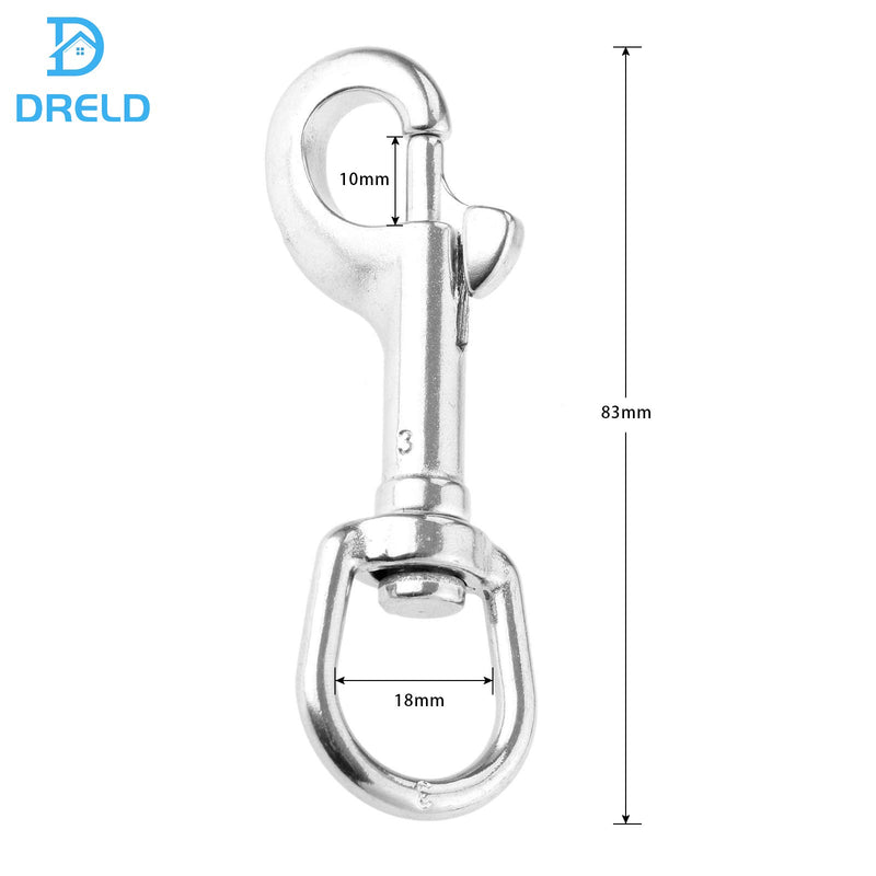 [AUSTRALIA] - Swivel Eye Bolt Snap Hook, Mount 316 Stainless Steel with Rubber Pad, Fit for Fishing Boat Canoe Accessories,Flagpole, pet leash, camera leash, key chain, tarpaulin cover, clothesline (Pack of 5) 