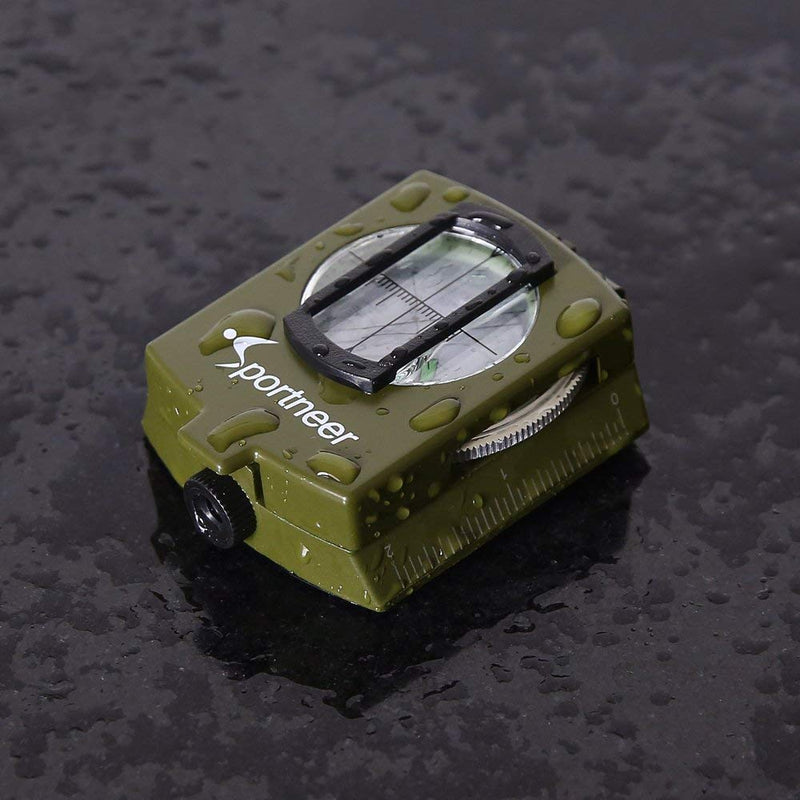 Sportneer Military Lensatic Sighting Compass, Compass Survival Tactical Compass Backpacking Compass Compact Handheld Compass with Carry Bag, Waterproof Boy Scout Compass for Hiking Camping Hunting Outdoor Army Green - BeesActive Australia