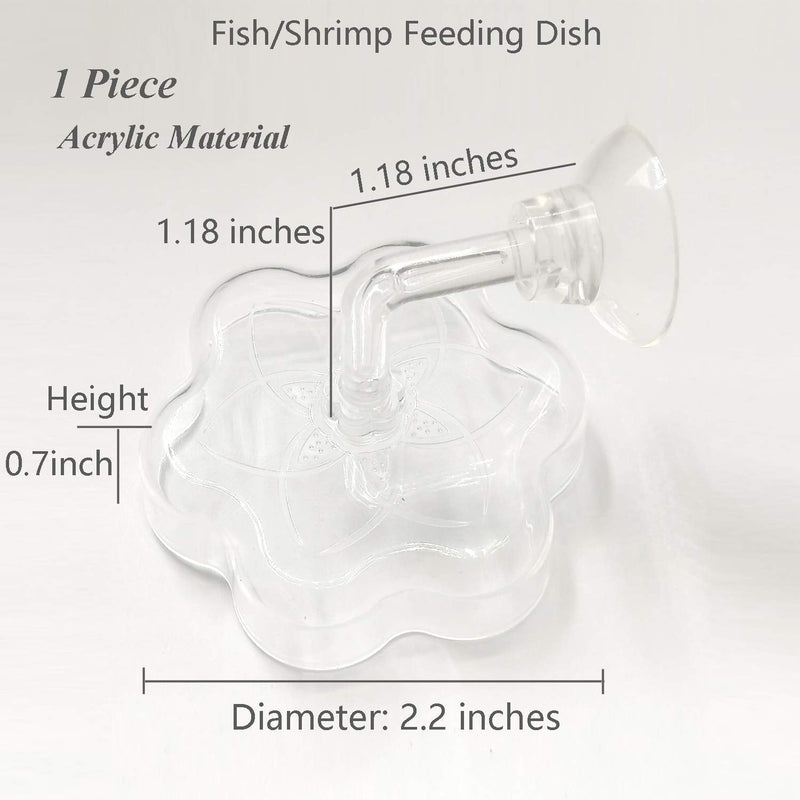 JZMYXA Aquarium Shrimp/Small Fish Feeding Dish Feeder Dish, Acrylic Material, Mini Size Magnolia Shaped - BeesActive Australia