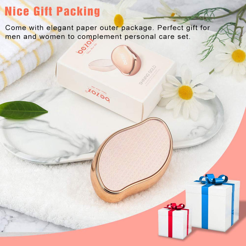 BEZOX 2in1 Nano Glass Foot File for Foot Spa, Home Salon -Highly Effective Callus Remover Wake Up Velvety Feet -High-Density Fine Nano Glass Not Hurt Your Feet, Crystal Foot File for Travel Use Golden - BeesActive Australia