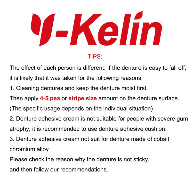 Y-Kelin Denture Adhesive Cream 40gr /1.4oz, 4 pack - BeesActive Australia