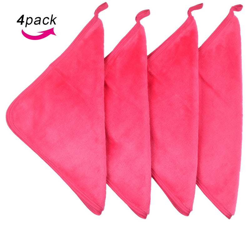 Sinland Microfiber Makeup Remover Cloth Face Cloths Facial Cleaning Towels Fast Drying Washcloth 400 gsm 9.8Inchx9.8Inch 4 Pack Dark Pink dark pinkx4 - BeesActive Australia