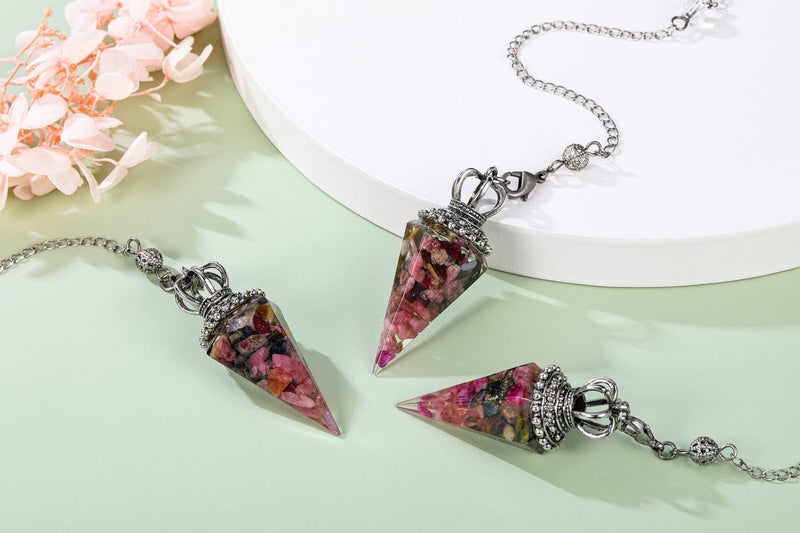 JOVIVI Pendulum Crystal,Tourmaline Dowsing Crystals Pendulum Divination Scrying Healing Crystal Gemstone Quartz Stone Pendant for Reiki Grid Meditation Witchcraft Wicca Tourmaline Crystal Pendulum - BeesActive Australia