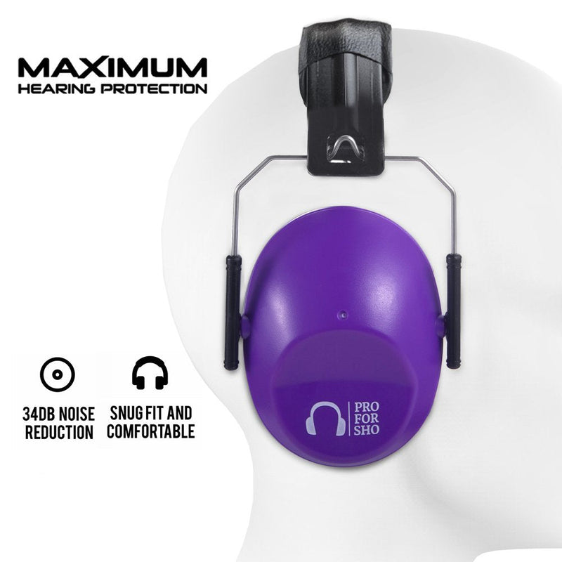 Pro For Sho 34dB Shooting Ear Protection - Special Designed Ear Muffs Lighter Weight & Maximum Hearing Protection Purple - BeesActive Australia