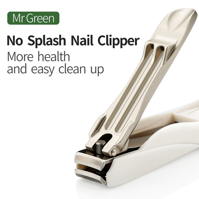 No Splash Nail Clippers for Fingernail and Toenail, 100% Medical Grade Stainless Steel, Professional Nail Cutter with Detachable Nail Catcher Shell,Maximum Sharpness (white) (M-1001plus) M-1001plus - BeesActive Australia