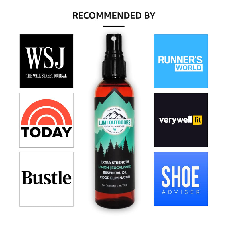 Lumi Outdoors Natural Shoe Deodorizer Spray & Foot Odor Eliminator- Extra Strength- Eucalyptus Lemongrass - BeesActive Australia