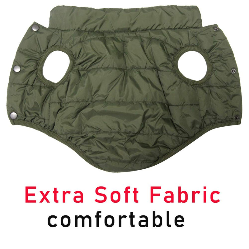 JoyDaog Fleece Lined Warm Dog Jacket for Puppy Winter Cold Weather,Soft Windproof Small Dog Coat Small (Pack of 1) Green - BeesActive Australia