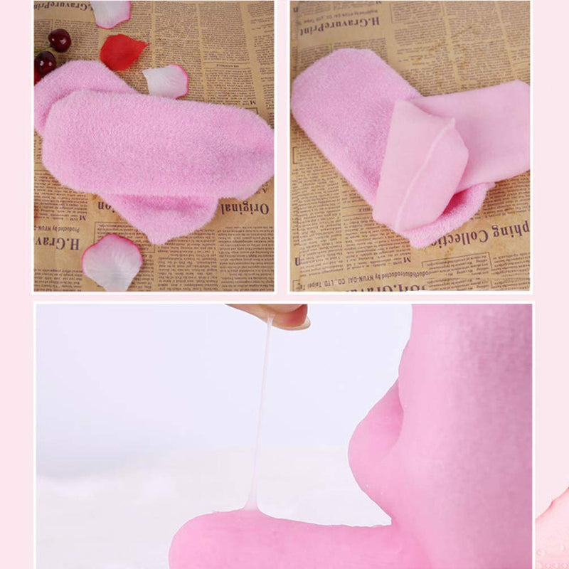 Lurrose 2 Pairs Spa Gloves Beauty Infused Gel Moisturizing Essential Oil Softening Gloves Socks Cracked Hands - BeesActive Australia